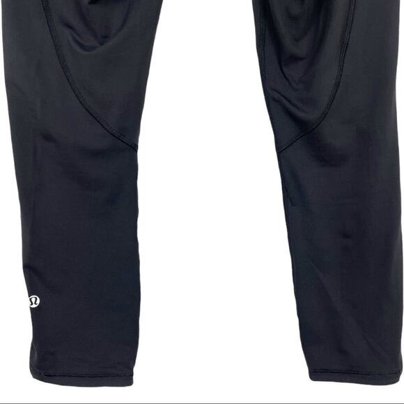 Lululemon Can't Stop Crop High Rise Runners Leggings Black / Slalom Stripe 8 - Picture 9 of 16